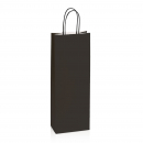 Einkaufstasche Toptwist aus Kraftpapier schwarz gerippt -Bottle-